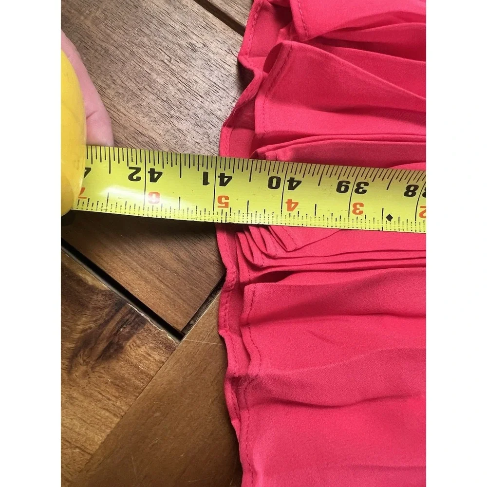 Nanette Lepore 4 Crimson Pleated Sleeveless Cocktail Dress Mock Neck Sleeveless